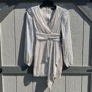 Crystal Sky Silver Sequin Dress